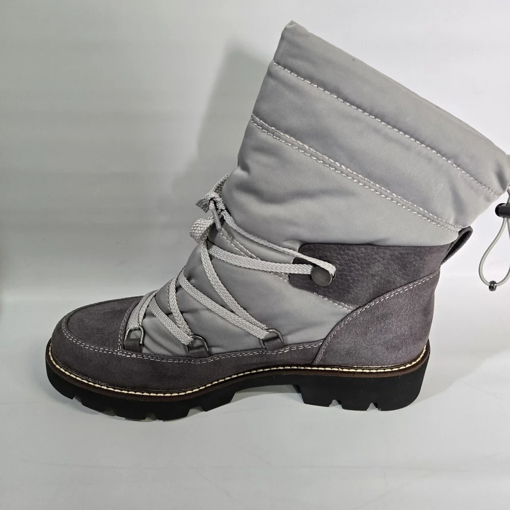 Cliffs White Mountain Gleamy Waterproof Snow Boots Gray Faux Fur Winter 10 NIB